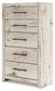 Lawroy Queen Panel Headboard with Mirrored Dresser and Chest