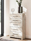 Lawroy Queen Panel Headboard with Mirrored Dresser, Chest and Nightstand