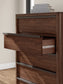 Dilenno King Canopy Bed with Mirrored Dresser, Chest and Nightstand
