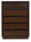 Dilenno California King Canopy Bed with Mirrored Dresser and Chest
