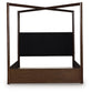 Dilenno California King Canopy Bed with Mirrored Dresser and Chest