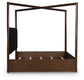Dilenno California King Canopy Bed with Mirrored Dresser and Chest