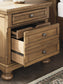 Feddinger Queen Storage Sleigh Bed with Mirrored Dresser, Chest and Nightstand
