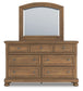 Feddinger Queen Storage Sleigh Bed with Mirrored Dresser and Chest