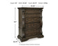 Maylee King Canopy Bed with Mirrored Dresser and Chest