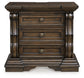 Maylee King Canopy Bed with Mirrored Dresser and Nightstand