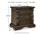 Maylee King Canopy Bed with Mirrored Dresser and Nightstand