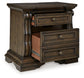 Maylee King Canopy Bed with Mirrored Dresser and Nightstand