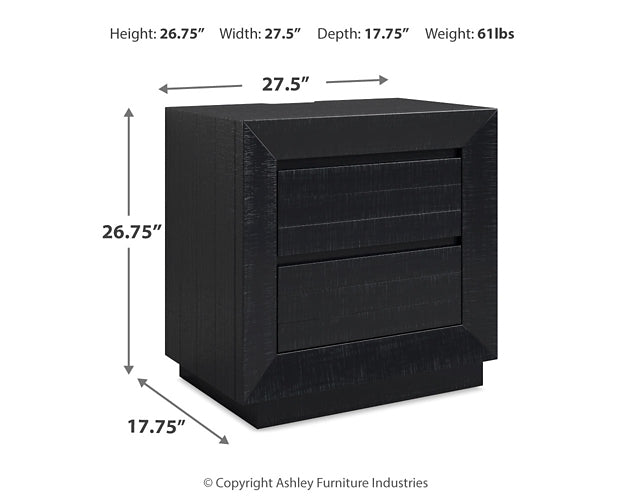 Londer Queen Panel Bed with Mirrored Dresser, Chest and Nightstand