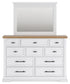 Ashbryn Queen Panel Storage Bed with Mirrored Dresser and Chest