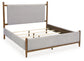 Lyncott California King Upholstered Bed with Mirrored Dresser and Chest