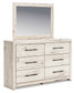 Lawroy King Panel Headboard with Mirrored Dresser and Chest