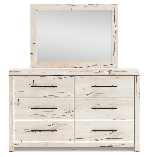 Lawroy Full Panel Headboard with Mirrored Dresser and Chest