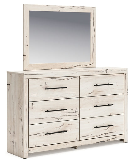 Lawroy Full Panel Bed with Mirrored Dresser and Chest