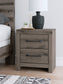 Graystorm King Panel Bed with Mirrored Dresser and Nightstand