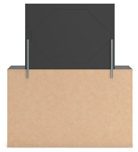 Hollivern Twin Panel Storage Bed with Mirrored Dresser and Nightstand