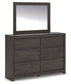 King Panel Storage Bed with Mirrored Dresser and Chest