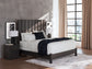 King Panel Bed with Mirrored Dresser and Nightstand